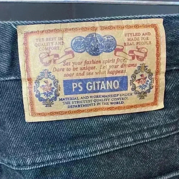 Vintage Gitano High Rise Mom Tapered Leg Jeans Black Sz 12 Short 100%‎ Cotton - Picture 8 of 14